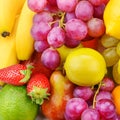 Beautiful background of ripe fruits. Organic healthy food.