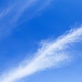 Bright and beautiful blue sky with ripple white clouds. Copy space. Freedom concept