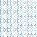 Bright beautiful cute graphic lovely summer sea fresh marine cruise blue anchors pattern