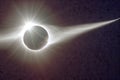 Bright beautiful reflections of sunlight during total eclipse Royalty Free Stock Photo