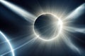 Bright beautiful reflections of sunlight during total eclipse Royalty Free Stock Photo