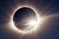 Bright beautiful reflections of sunlight during total eclipse Royalty Free Stock Photo