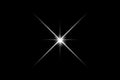 Bright beautiful star, optical lens glowing sunlight effect, light effect, bright star, light flare. White sparkles shine light