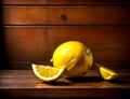 The Bright Beauty of a Lemon on a Rustic Tabletop