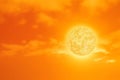 Bright_big_sun_and_Fiery_orange_sunrise_Dramatic_1690599524260_4 Royalty Free Stock Photo