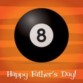 Bright Billard ball Father`s Day card