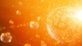 Bright Bitcoin symbol on golden digital background