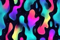 Bright blobs float on dark background. Colorful shapes look like melting drops. Royalty Free Stock Photo
