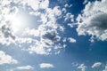 A bright blue background of sky and clouds 3