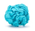 Bright blue ball crumpled paper