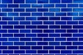 Bright blue brick wall, good pattern or background