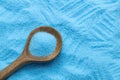 Bright blue copper sulfate in a spoon - Blue sea salt Royalty Free Stock Photo