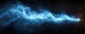 Bright blue cosmic energy stream with sparkling particles Royalty Free Stock Photo