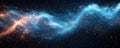 Bright blue cosmic energy stream with sparkling particles Royalty Free Stock Photo