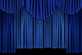 Bright Blue Curtain Drape Background