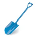 Bright Blue D-Handle Shovel on White Background Royalty Free Stock Photo