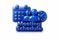 Blue Meeting Schedule Icon with Figures and Clock calendar Royalty Free Stock Photo