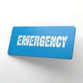 Bright blue emergency button with glowing text for urgent situations Royalty Free Stock Photo