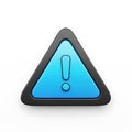 Bright blue exclamation mark warning sign on white background Royalty Free Stock Photo