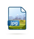 Bright blue file icon with JPG extension on white Royalty Free Stock Photo