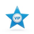 Blue Star With VIP Text Inside A White Circle On A White Background symbol icon Royalty Free Stock Photo