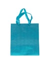 Bright blue gift bag isolated on a white background Royalty Free Stock Photo