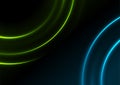 Bright blue green neon glowing shiny circles abstract background Royalty Free Stock Photo