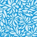 Bright blue hawaiian foliage inspired pattern