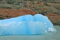 Bright Blue Icebergs of Perito Moreno Glacier Floating on the Lake Argentino, Los Glaciares National Park, El Calafate, Patagonia Royalty Free Stock Photo