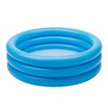 Inflatable Blue Children\'s Paddling Pool with Three Rings on White Background kids Royalty Free Stock Photo