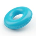Bright Blue Inflatable Swim Ring Floating on White Surface inflatable ring pool float Royalty Free Stock Photo