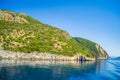 Bright blue Ionian Sea and sky Lefkada island end Greece Royalty Free Stock Photo