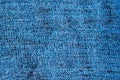 Bright blue knitted fabric texture. Rough blanket background Royalty Free Stock Photo