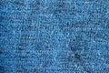 Bright blue knitted fabric texture. Rough blanket background Royalty Free Stock Photo