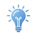 Bright Blue Light Bulb Symbol Represents Ideas and Innovation Royalty Free Stock Photo