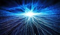 Vibrant Blue Light Explosion with Rays Royalty Free Stock Photo