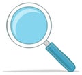 Bright Blue Magnifier Tool Icon Representing Search Explore Find Enlarge Discovery Investigation Royalty Free Stock Photo
