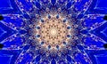 Bright blue star-shaped mandala Art Royalty Free Stock Photo
