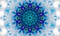 Bright blue mandala Art with a very detailed core