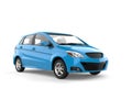 Bright blue modern urban compact car Royalty Free Stock Photo