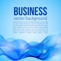 Bright blue moving wavy lines. Business background. Easy to edit design template for your presentations Royalty Free Stock Photo