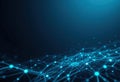 Bright Blue Nodes Dark Background - Abstract Digital Network Visualization Technology Presentations Royalty Free Stock Photo