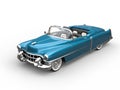 Bright blue oldtimer car - top view