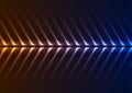 Bright blue orange abstract neon arrows tech sci-fi background Royalty Free Stock Photo