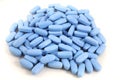 Bright blue oval tablets Royalty Free Stock Photo