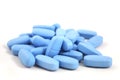 Bright blue oval tablets Royalty Free Stock Photo