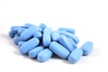Bright blue oval tablets Royalty Free Stock Photo
