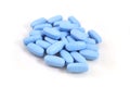 Bright blue oval tablets Royalty Free Stock Photo