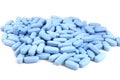 Bright blue oval tablets Royalty Free Stock Photo