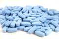 Bright blue oval tablets Royalty Free Stock Photo